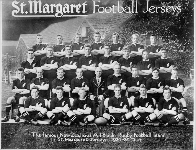 Photo Ancienne équipe All Blacks 1924 - Nouvelle-Zélande - Tirage (neuf)