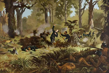 The Death of Von Tempsky at Te Ngutu o Te Manu Image: The Death of Von Tempsky at Te Ngutu o Te Manu
