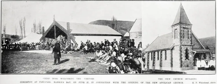 Chief Mohi welcoming visitors at Pakipaki