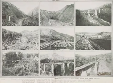 Image: Big railway construction works in progress to eventually link up the whole of the East Coast with Auckland, via Waihi, Tauranga, Te Puke, Opotiki, Gisborne, and Napier