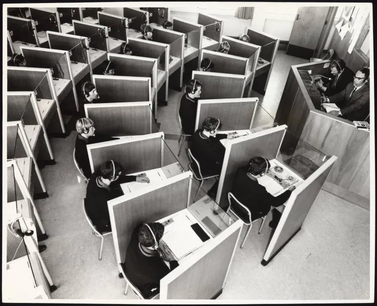 The language laboratory at Auckland Boys' Grammar School, 1970