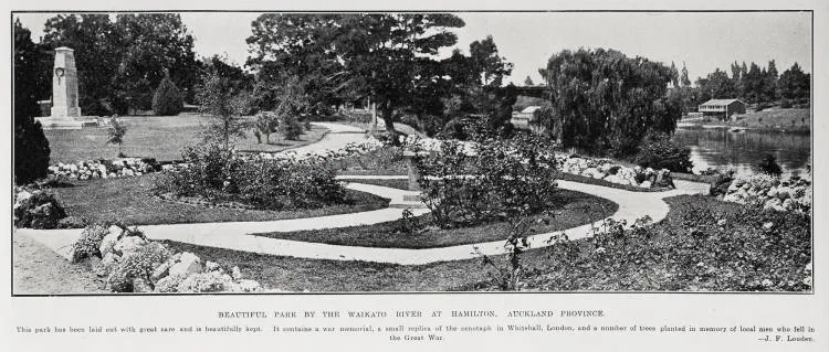 Beautiful park by the Waikato River at Hamilton, Auckland Province