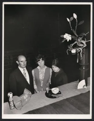 [Family with empty Japanese dishes]