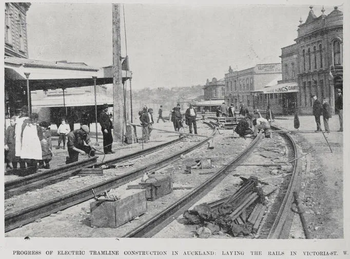 Progress of the electric tramline construction in Auckland