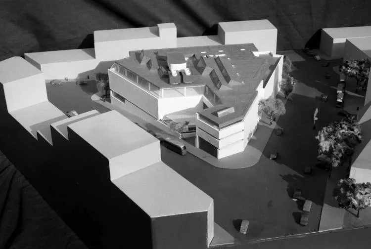 Model of the proposed Auckland Public Library, 1964