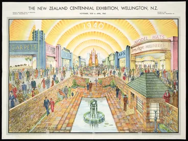 Image: Walker and Muston, architects: The New Zealand Centennial Exhibition, Wellington, N.Z. November 1939 to April 1940 / Muston delt. '38; drawn by Walker & Muston, architects. Edmund Anscombe, F.N.Z.I.A. and Associates, architects, Wellington N.Z.; Fletcher & Love, contractors, Wellington N.Z. Herald offset, Auck[land. 1938-1939]