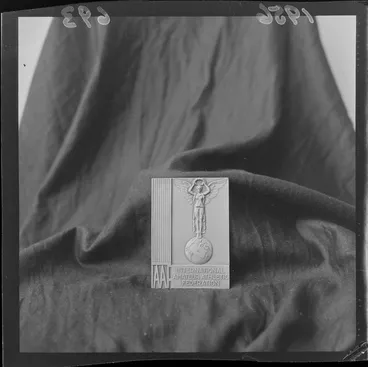 Image: Miss Yvette Williams' plaque, bearing the insignia of the International Amateur Athletic Federation