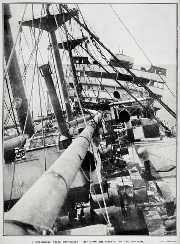 Image: A remarkable wreck photograph: view from the forepart of the Wiltshire