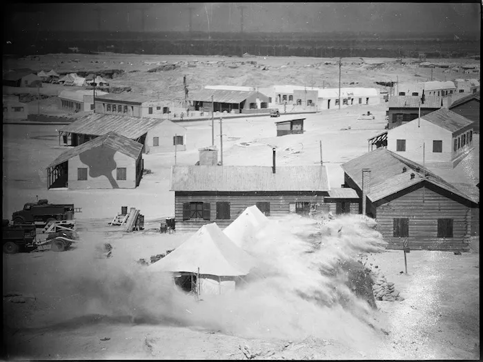 NZ Engineers constructing El Djem Theatre in Maadi Camp, Egypt - Photograph taken by George Kaye