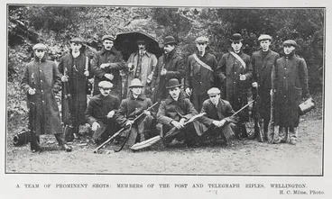 Image: A TEAM OF PROMINENT SHOTS: MEMBERS OF THE POST AND TELEGRAPH RIFLES, WELLINGTON