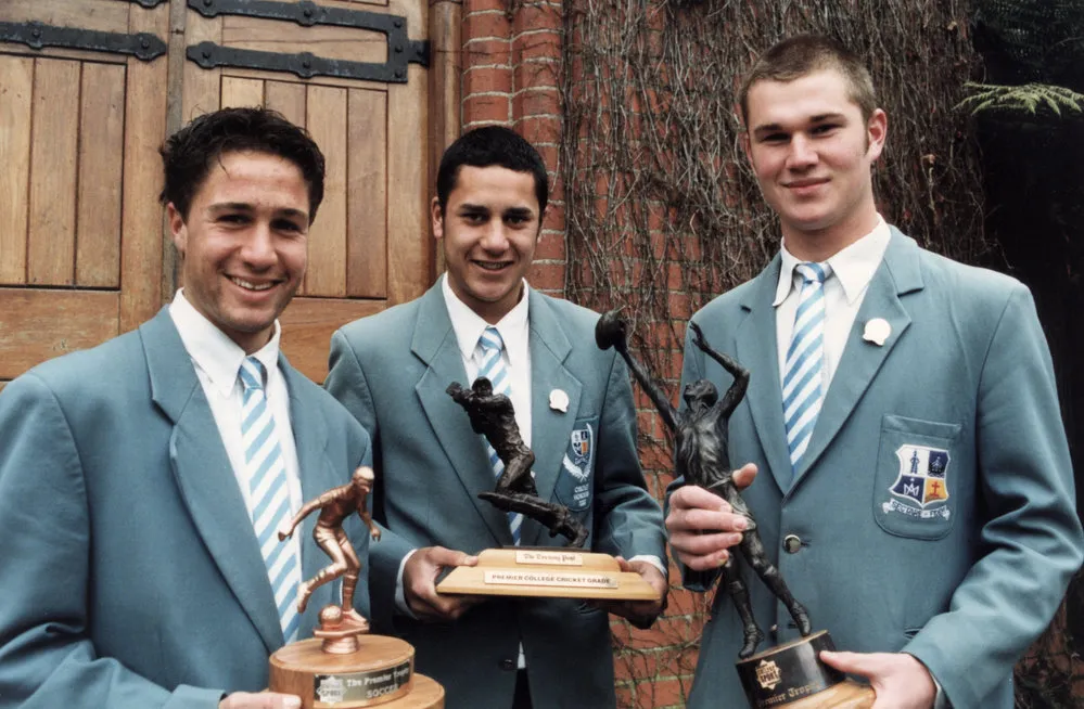 St Patrick's College trophy winners Cameron Doig, Brad Tuatuhi, Matthew Egan.
