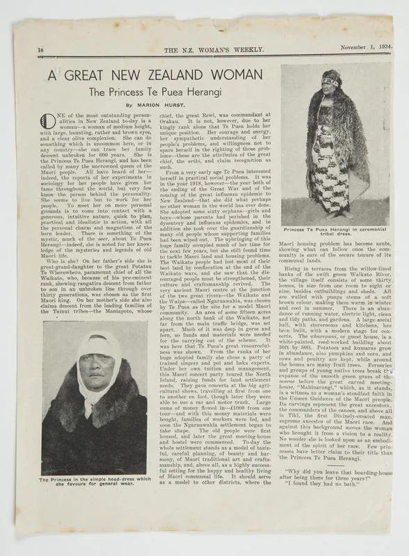A Great New Zealand Woman: The Princess Te Puea Herangi