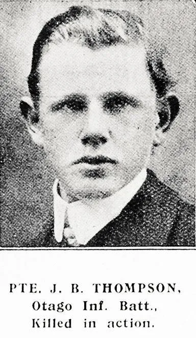 Private J. B. Thompson, Otago Infantry Battalion, killed in action