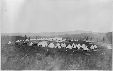 Image: Military camp by the Waikato River