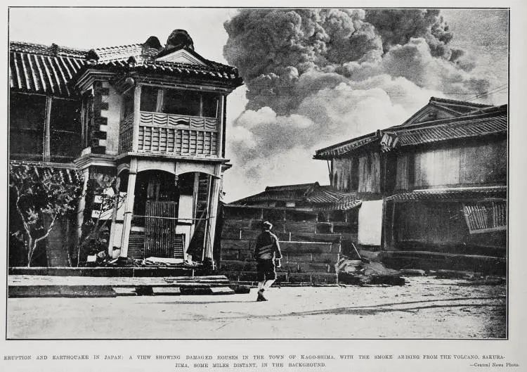 Eruption and earthquake in Japan