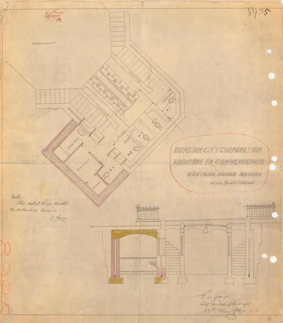 Custom House Square Drainage Plan 1911