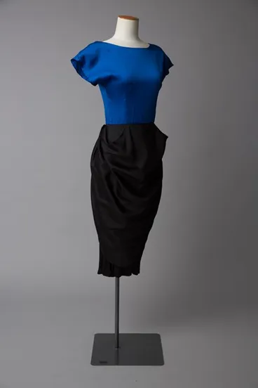 Image: Blue black cocktail dress