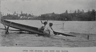 Image: Over the hurdle and into the water