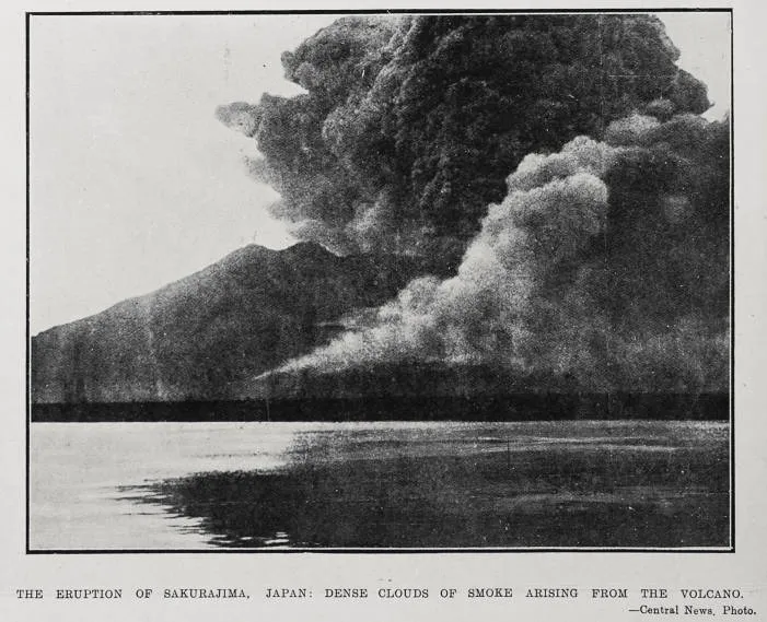 The eruption of Sakurajima, Japan