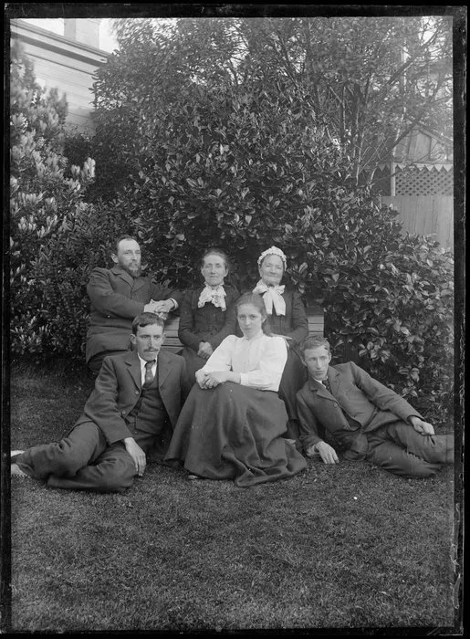 Family portrait in garden