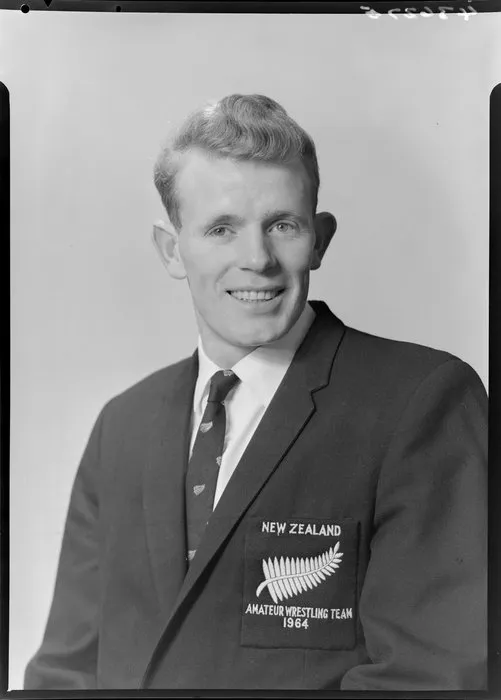 Mr A G Greig, New Zealand representative, amateur wrestling team, Japan Olympics 1964