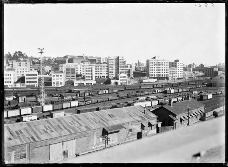 Auckland City from Luna Park, Quay Street, Auckland Central, 1928