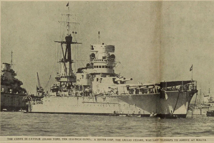 The Italian battleship Conte di Cavour