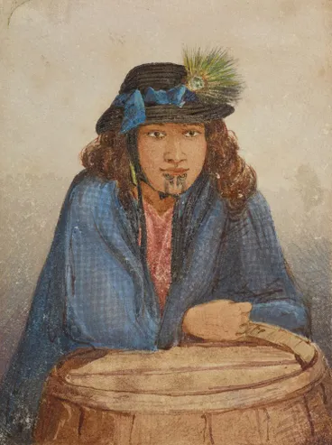 Image: Portrait taken amongst kauri gum diggers, Te Papa