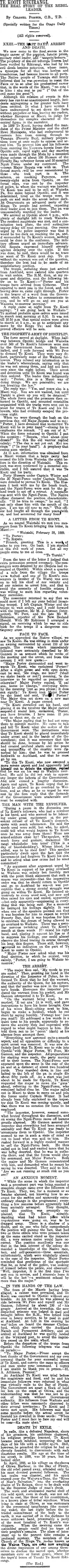 TE KOOTI RIKIRANGI. (Otago Daily Times 20-6-1914)