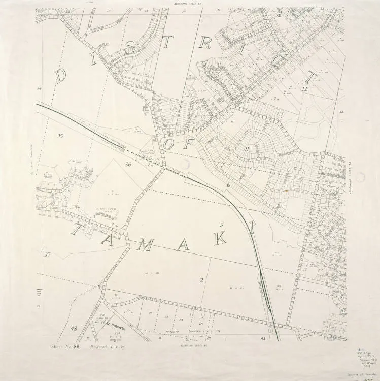Auckland City Council planning map, sheet No. 8B