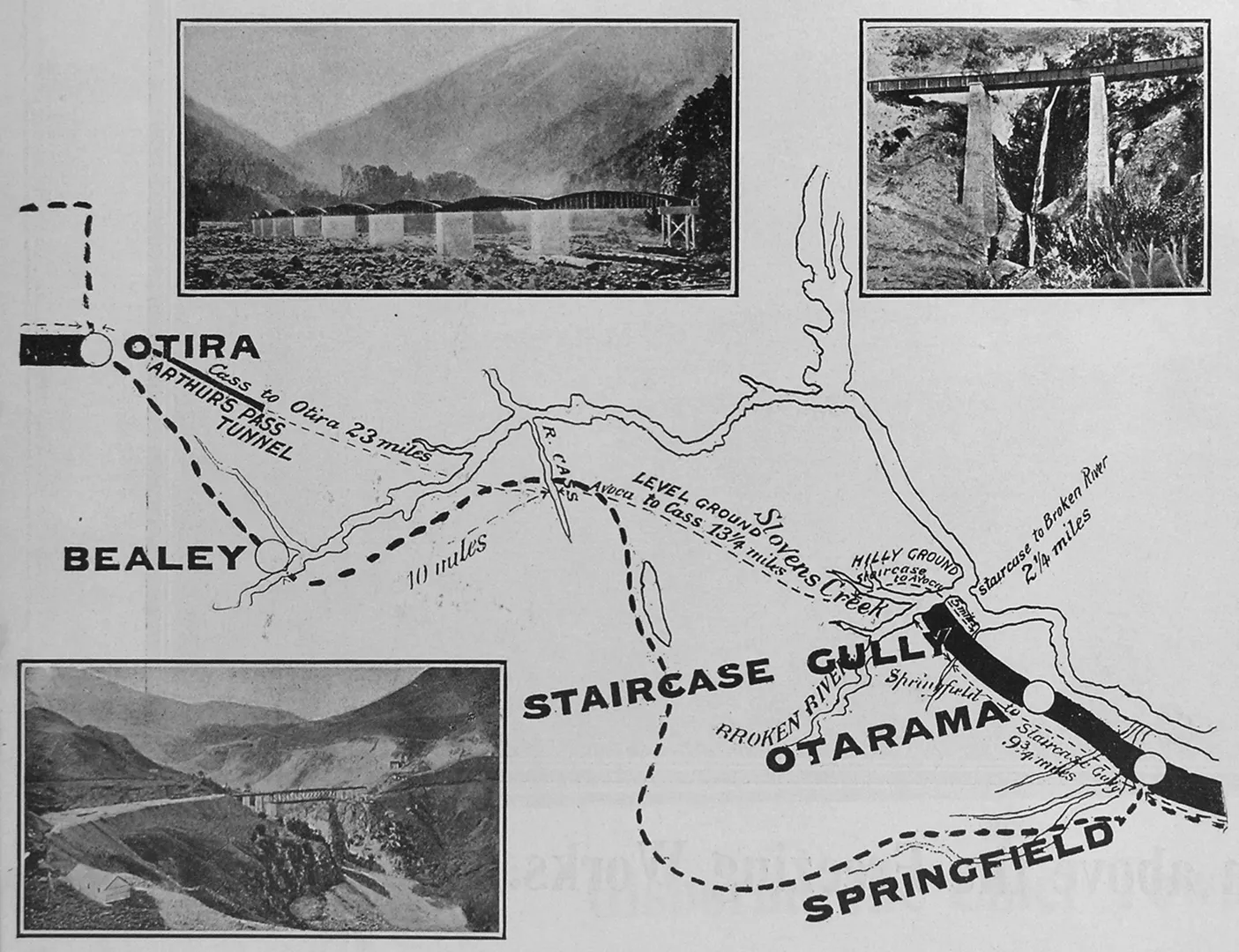 Plan showing position of Arthur's Pass Tunnel