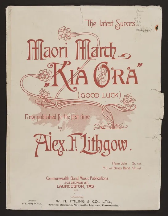 Kia ora : Māori march / Alex F. Lithgow.