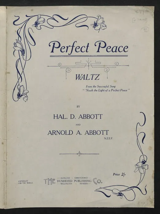 Perfect peace : waltz / by Hal. D. Abbott and Arnold A. Abbott.