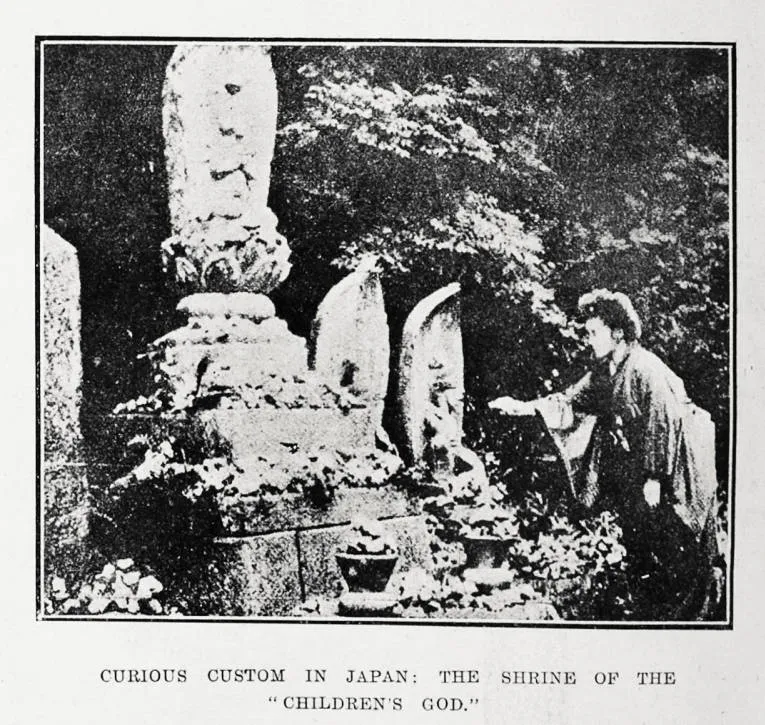 Curious custom in Japan: the shrine of the 'Children's god.'