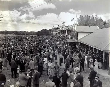 View of Tauherenikau Grandstand and enclosure : photograph Image: View of Tauherenikau Grandstand and enclosure : photograph