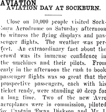 Image: AVIATION. (Clutha Leader 10-2-1920)