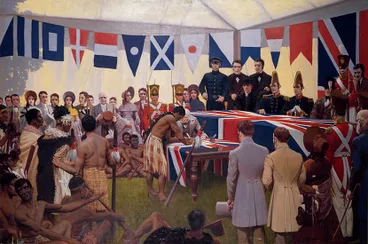Signing the Treaty of Waitangi Image: Signing the Treaty of Waitangi