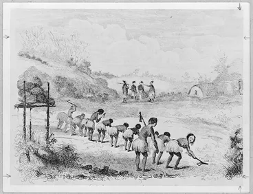 Image: [Sainson, Louis Auguste de], b. 1800 :Defrichement d'un champ de patates. Boilly sc. Paris, 1839.