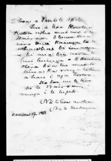 Image: Letter from McLean to Paora Apatu
