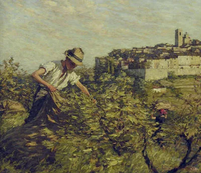 Boy with vine leaves