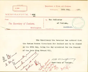 Image: Telegram Regarding funeral of King Edward VII (1910)