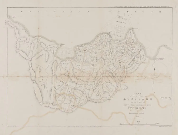 Plan of the town of Auckland in the Island of New-Ulster or Northern Island New Zealand by Felton Mathew Surv. Gen., 1841