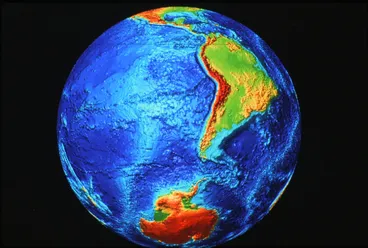 Image: Globe Centred on 45°S 90°W