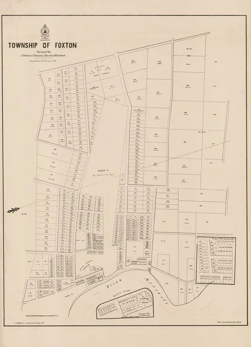 Township of Foxton / surveyed by J.T. Stewart ... [et al.] ; Henry Jackson chief surveyor 1866.