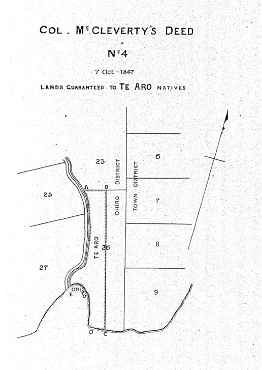 Col. Mccleverty's Deed — No 4 — 7 Oct- 1847 — Lands Guaranteed to Te Aro Natives