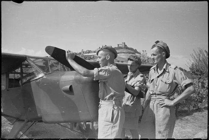Observation aircraft near Riccione, Italy, World War II - Photograph taken by George Kaye