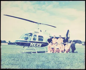 Image: Group photograph with New Zealand Police Helicopter