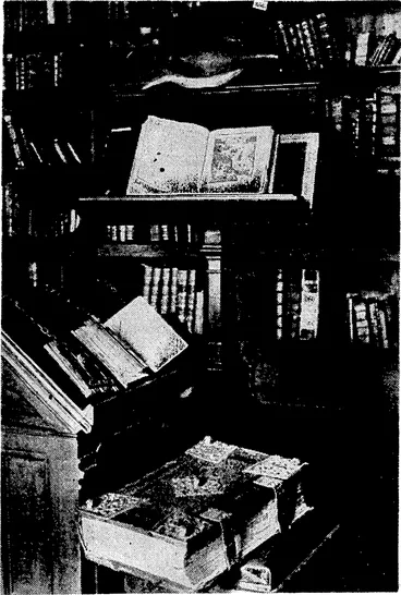 Image: Group-Captain H. W. L. Saunders and Group-Captain the Hon. R. A. Cochrane photographed together at Wigram Aerodrome during an inspection. It is 125 years since the Saltykov -Stchedrin Library in Leningrad was opened. The library has 9,500,000 books and a rich manuscript collection. Above is seen a corner of "Faust's Cabinet," a room which reproduces a fifteenth century library and holds a large collection of. incunabula. (Evening Post, 08 March 1939)