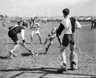 Image: Napier Boys' High School compete against Christ's College in the Napier section of the New Zealand secondary schools hockey tournament