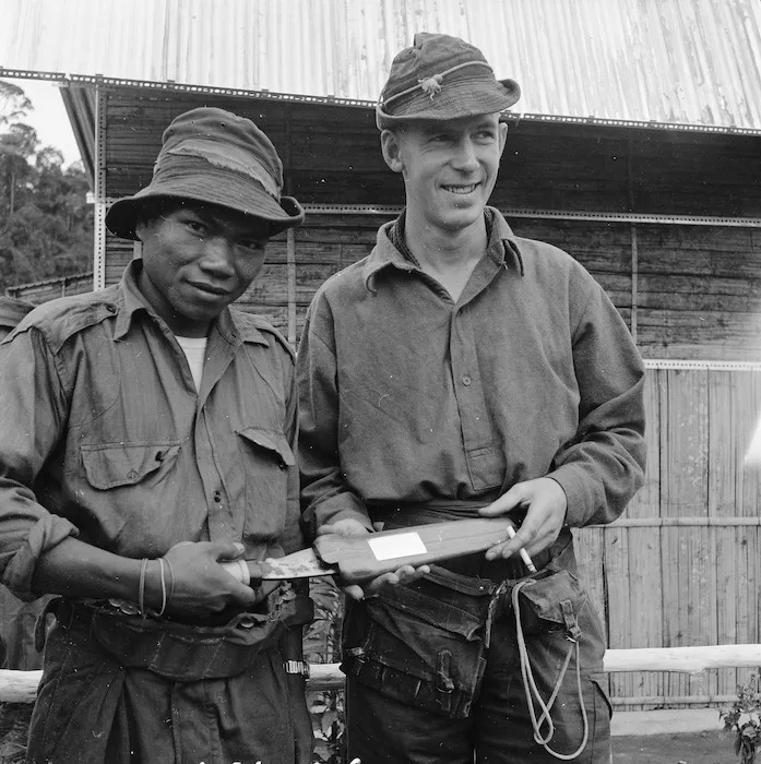 Uda with Lieutenant Burrows, Malaya